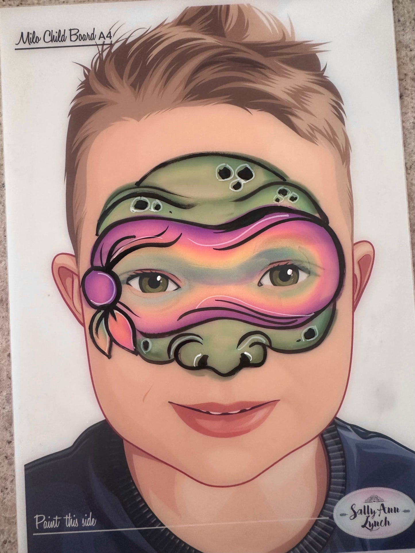Milo Child A4 Practice Face Painting Board by Sally-Ann Lynch