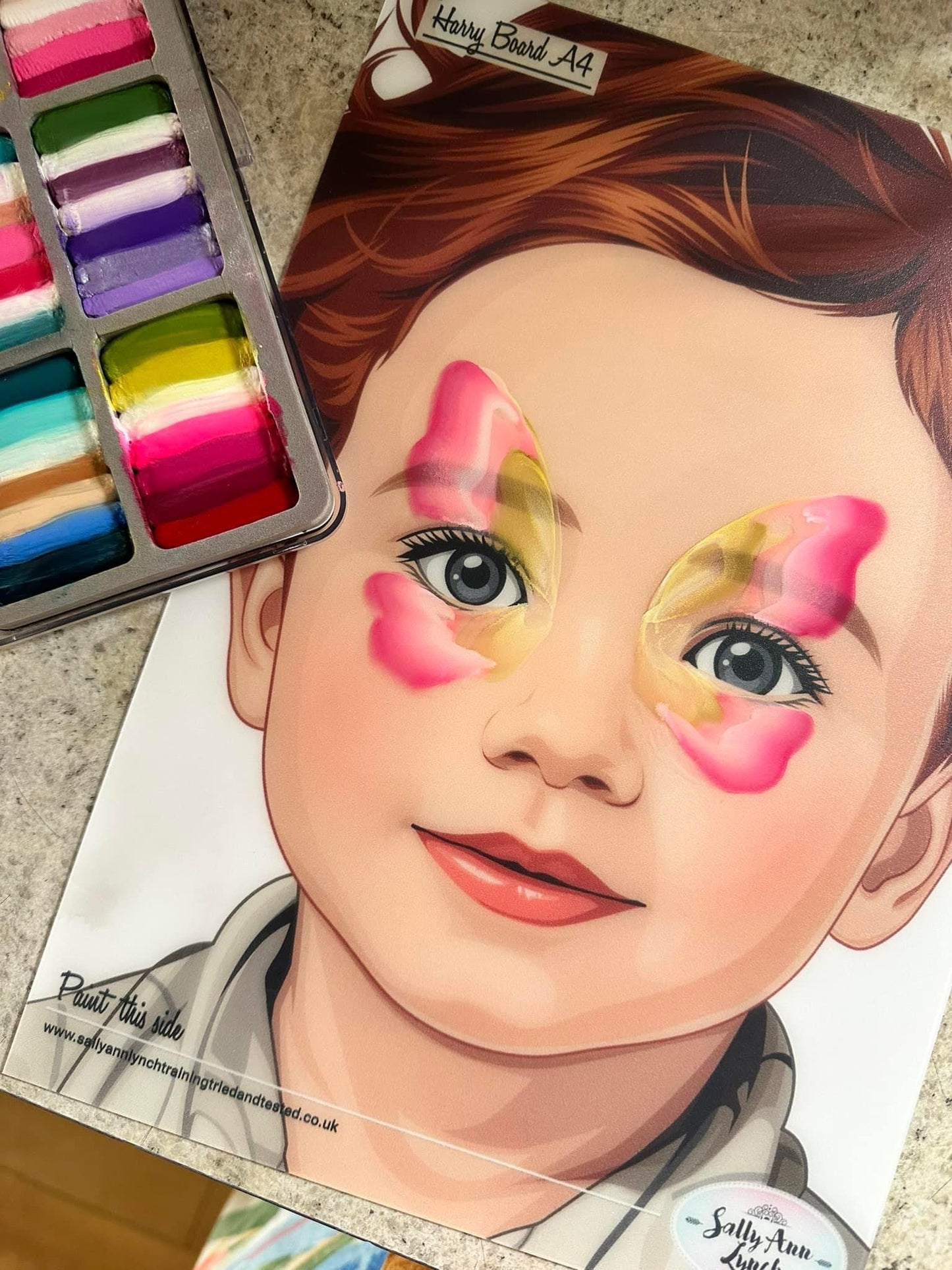 A4 HARRY CHILD PRACTICE FACE PAINTING BOARD By Sally- Ann Lynch