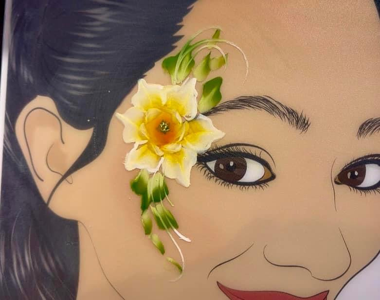 A3 Double Face Daisy 3D Side Facing (left and Right) Practice & Display Face Painting Board by Sally-Ann Lynch