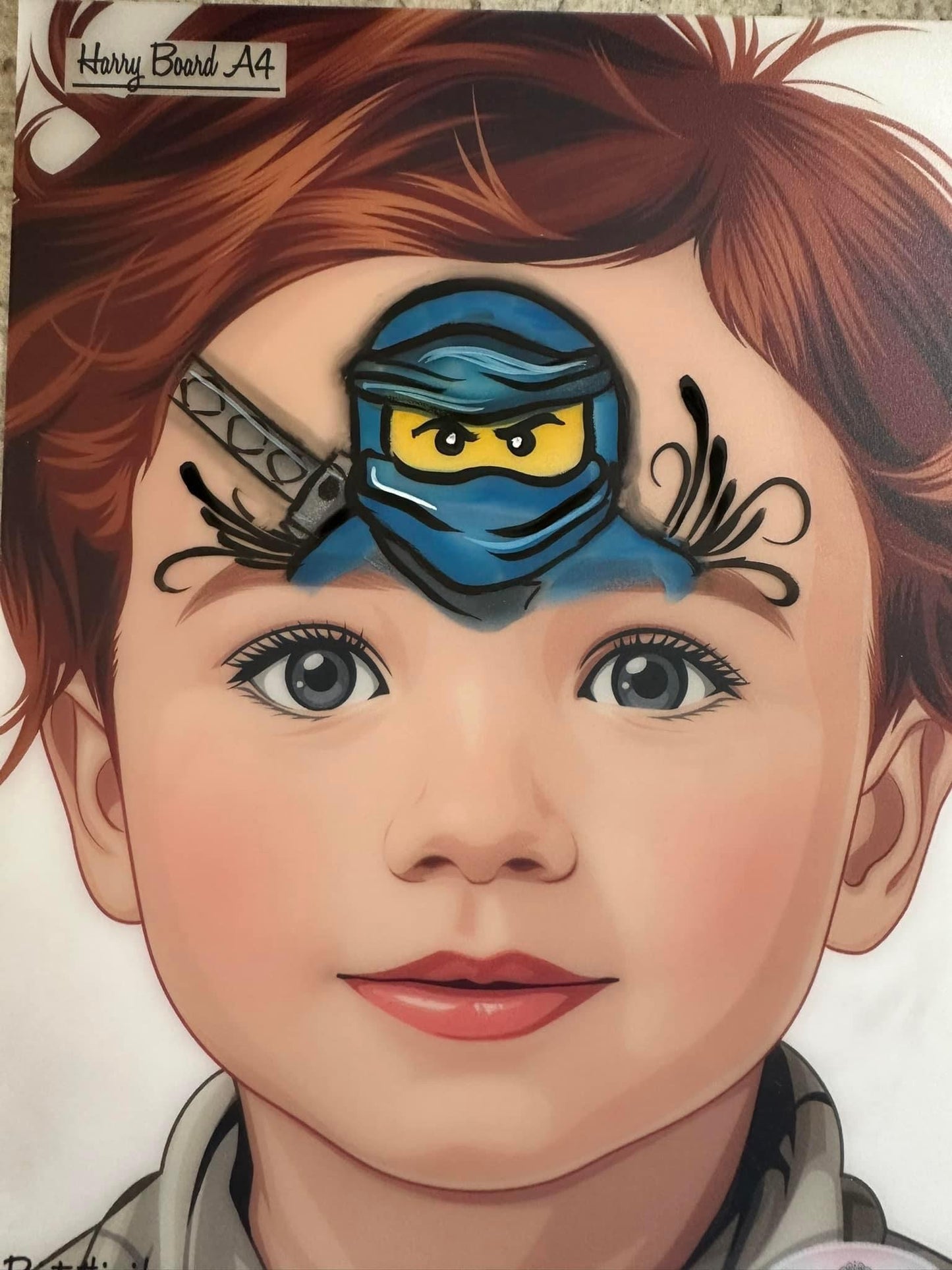 A4 HARRY CHILD PRACTICE FACE PAINTING BOARD By Sally- Ann Lynch
