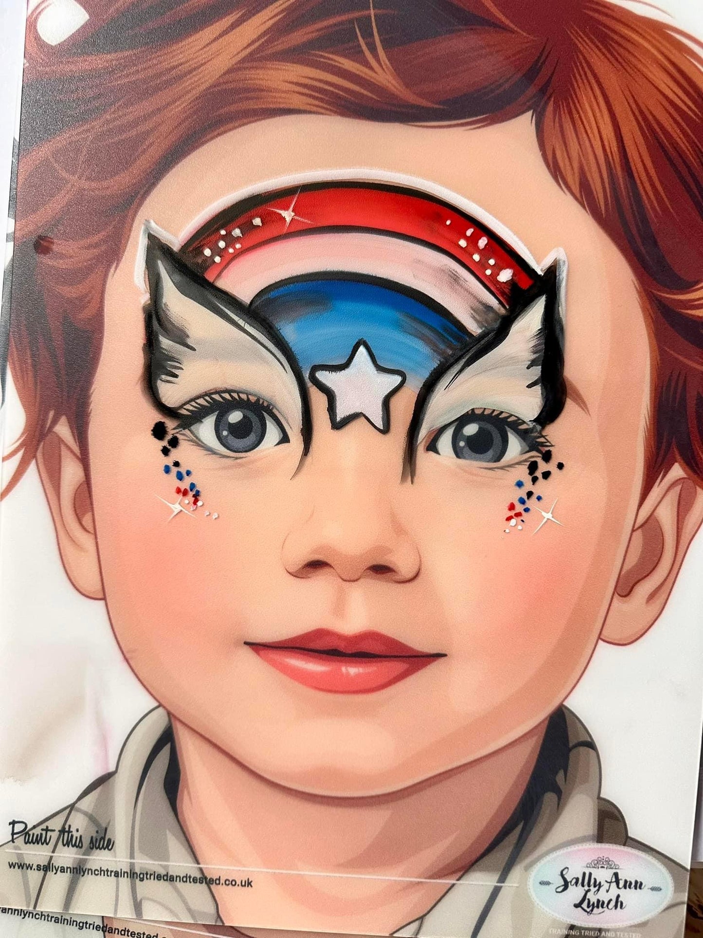 A4 HARRY CHILD PRACTICE FACE PAINTING BOARD By Sally- Ann Lynch