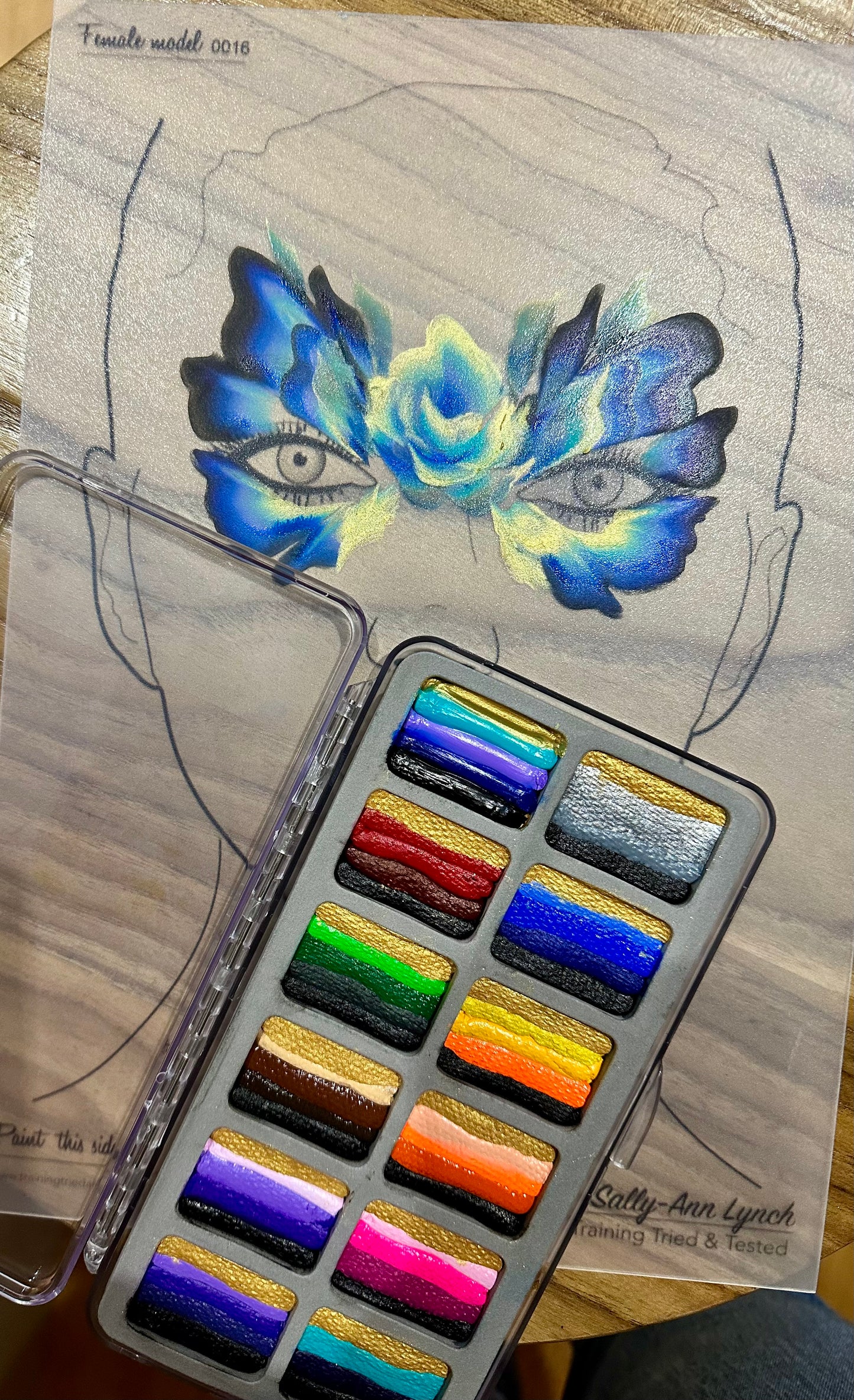 A Sprinkle of Gold One Stroke Face Paints Bespoke Palette