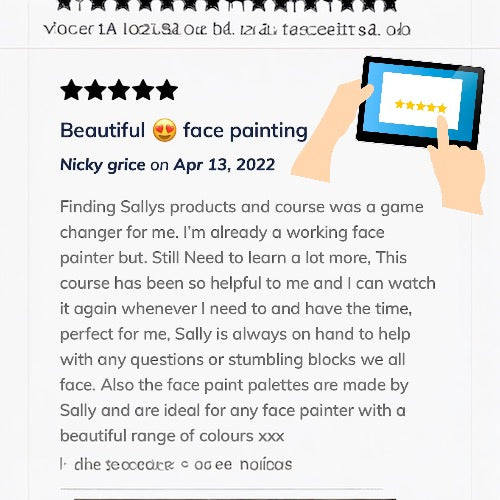 Lifetime Online Onestroke Face Painting Tuition. Access to over 160 easy to follow tutorials. New ones added regularly. (No renewal fees)