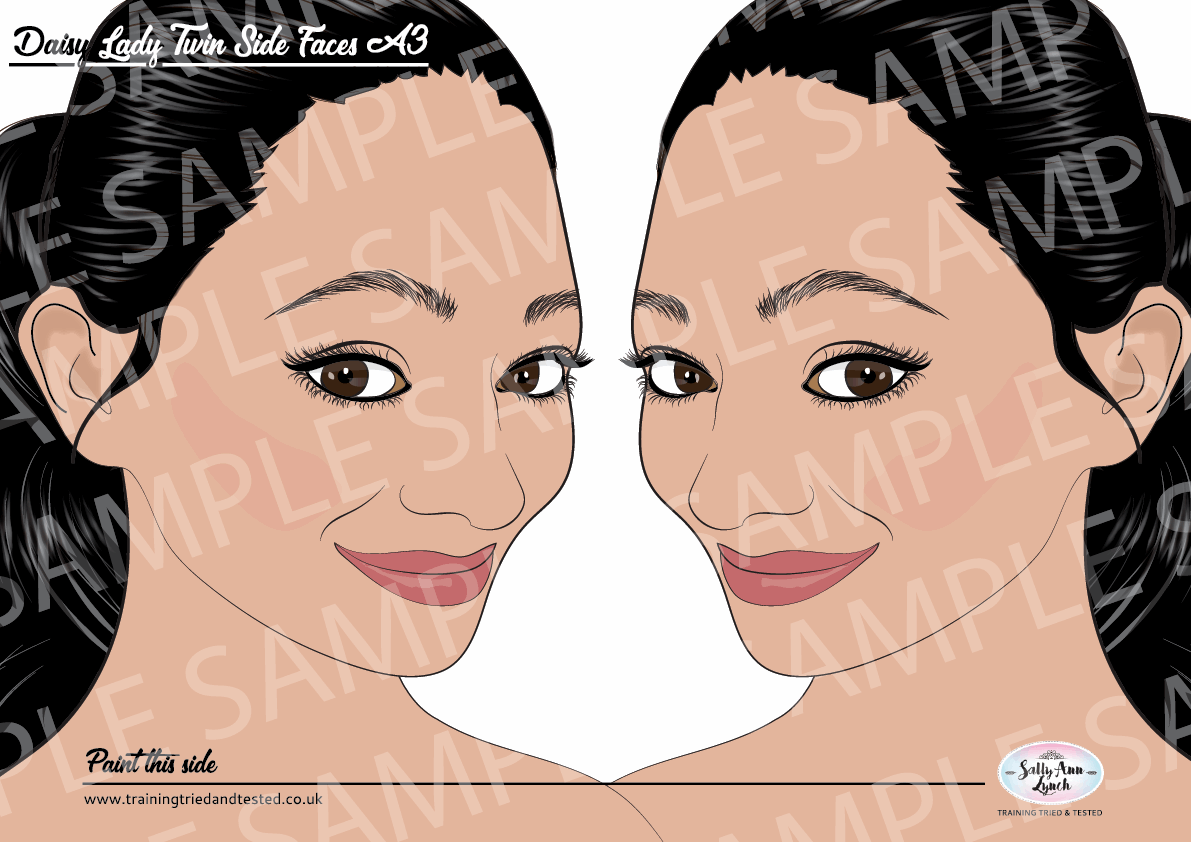 A3 Double Face Daisy 3D Side Facing (left and Right) Practice & Display Board by Sally-Ann Lynch Training Tried & Tested