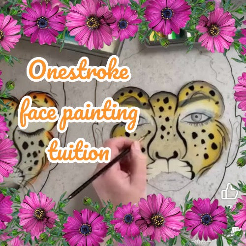Lifetime Online Onestroke Face Painting Tuition. Access to over 160 easy to follow tutorials. New ones added regularly. (No renewal fees)