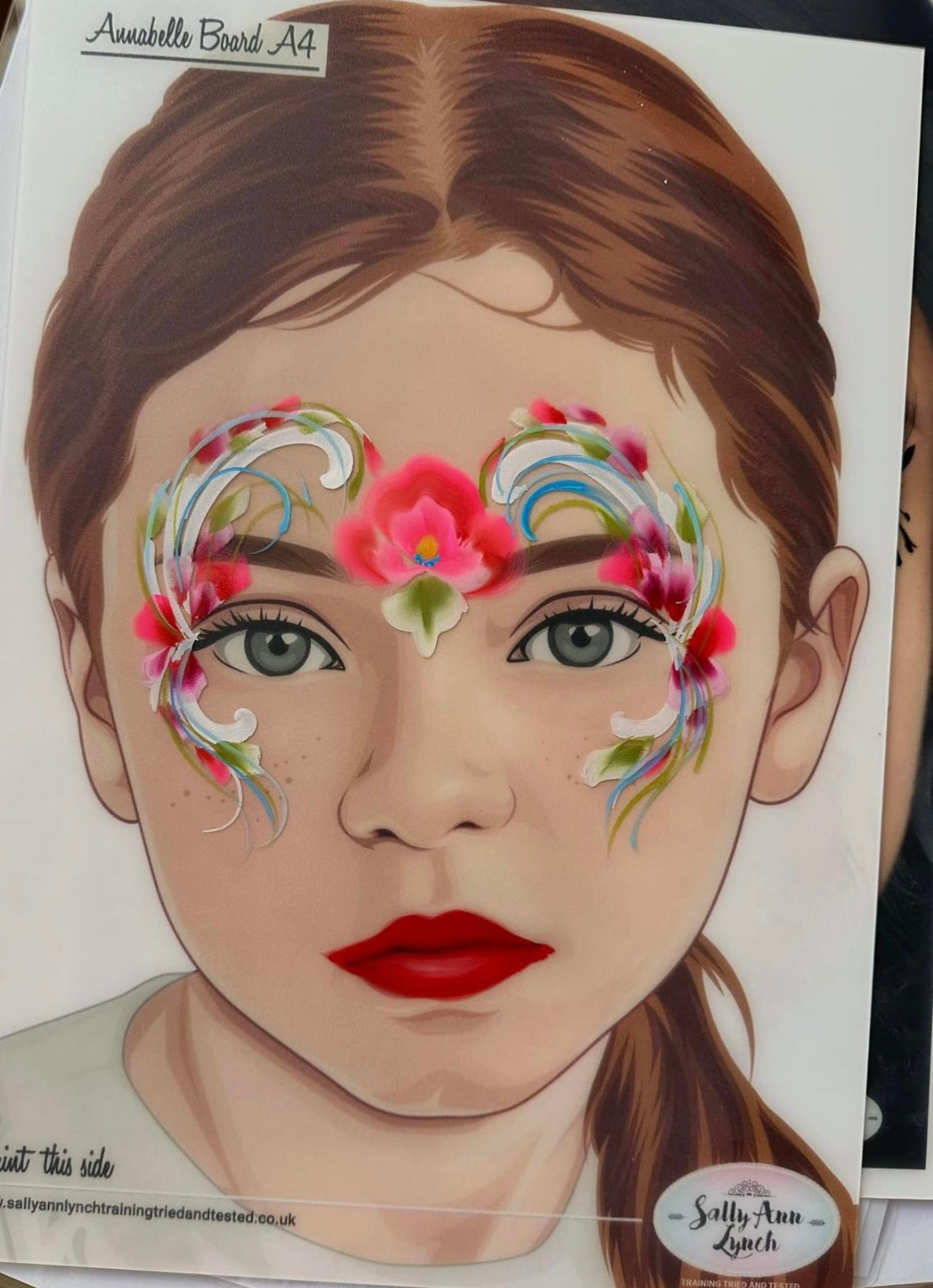 A4 ANNABELLE PRACTICE FACE PAINTING BOARD By Sally-Ann Lynch