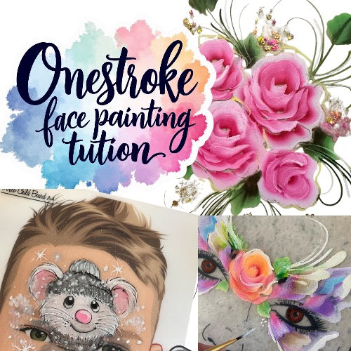 12 Months Online Onestroke Face Painting Tuition - access to over 160 Tutorials and easy to follow