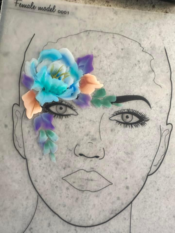 A3 Double Board Ladies Full Faces Eyes Open Face Painting Practice Board (Landscape) by Sally-Ann Lynch