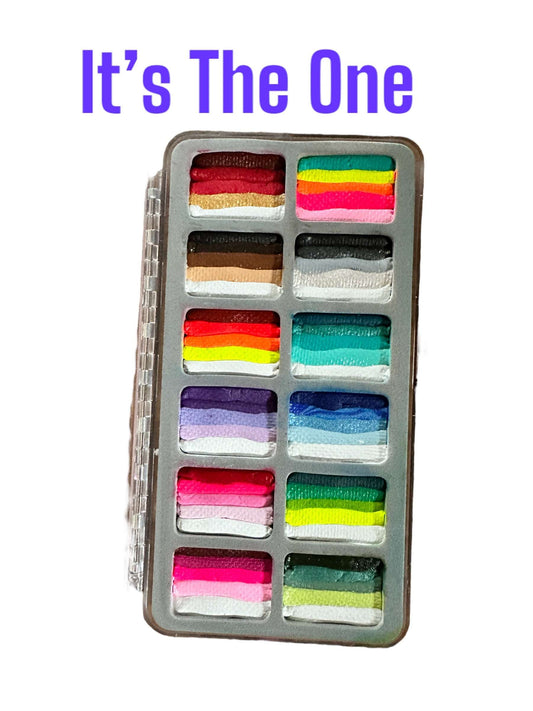 It’s The One - 12 Colour One Stroke Face Paints Bespoke Palette by Sally-Ann Lynch