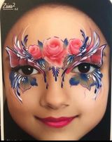 A4 Zaina (wearing Hijab) Realistic Face Painting Practice Board by Sally Ann Lynch