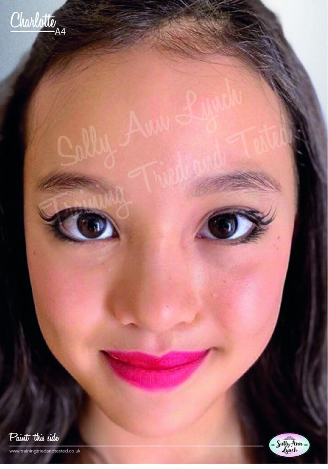 A4 Charlotte Realistic Practice Face Painting Board by Sally Ann Lynch