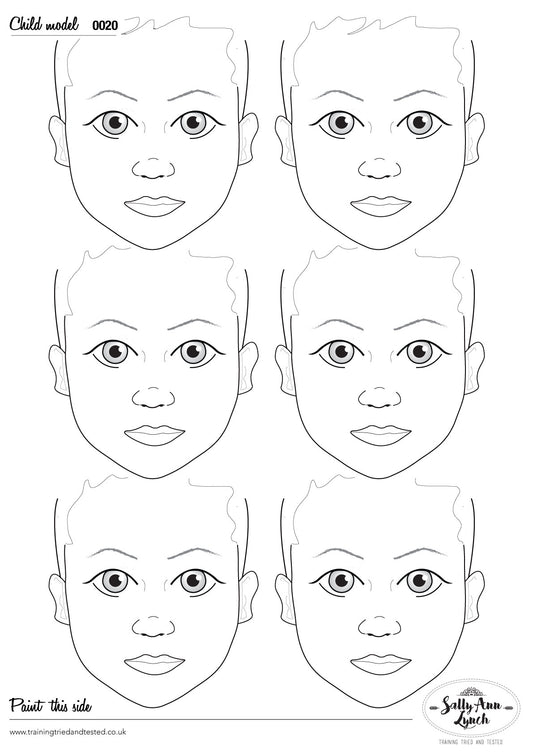 A2 6 x Child Face Practice & Display Board (Portrait) by Sally-Ann Lynch Training Tried & Tested