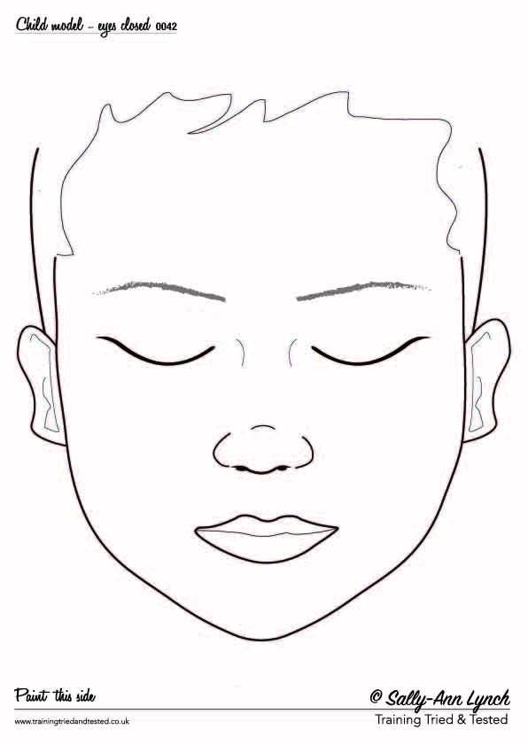 A4 Child's Eyes Closed Practice Face Painting Board by Sally-Ann Lynch