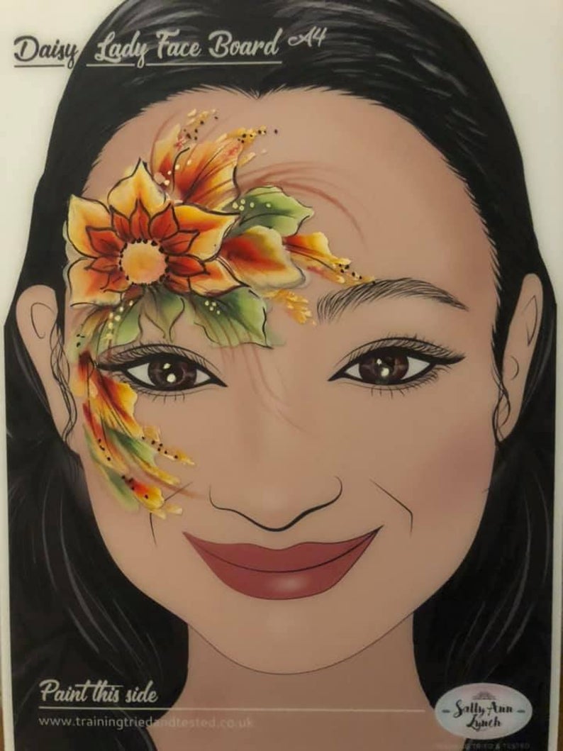 A4 Daisy Lady Practice Face Painting Board A4 by Sally-Ann Lynch