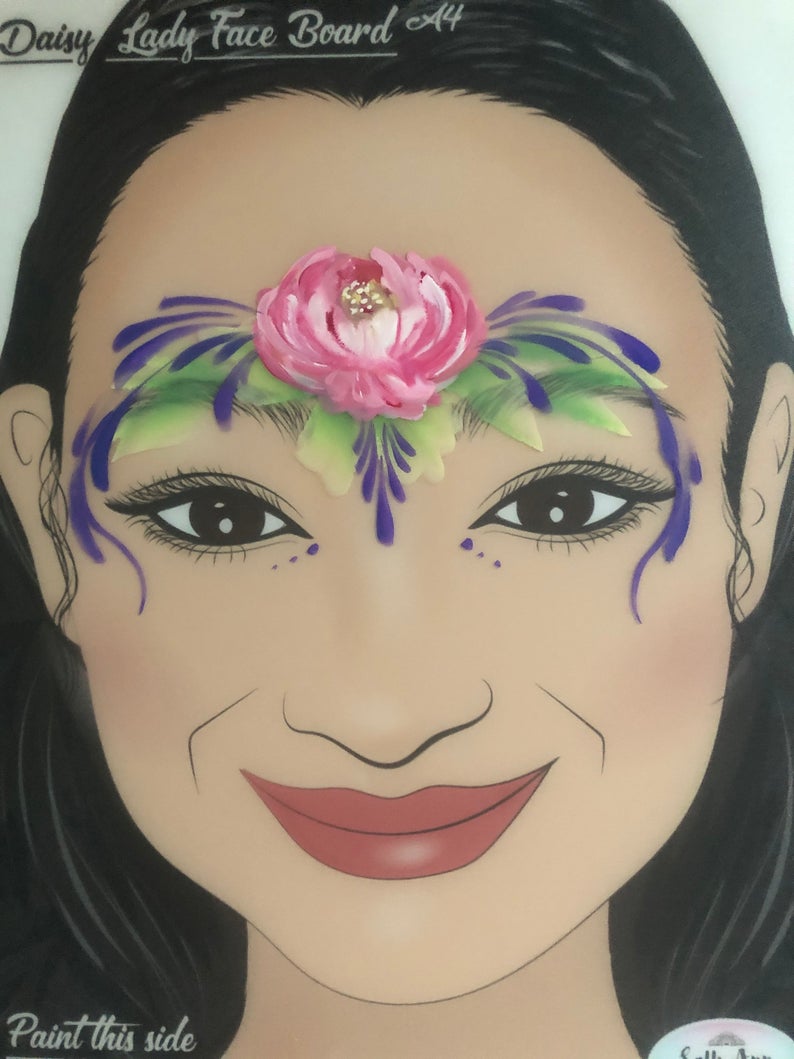 A4 Daisy Lady Practice Face Painting Board A4 by Sally-Ann Lynch
