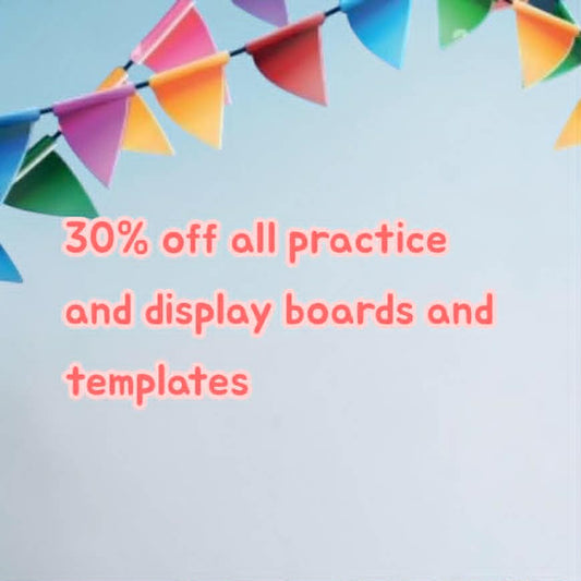 30% Off Practice Boards, Display Boards & Templates — Ends 30th April