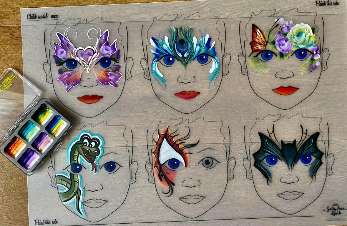practice boards, display boards, face paint, face painting 