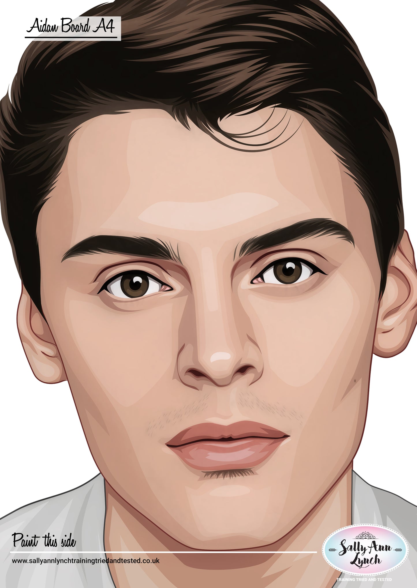 A4 AIDAN FACE PAINTING PRACTICE BOARD By Sally- Ann Lynch