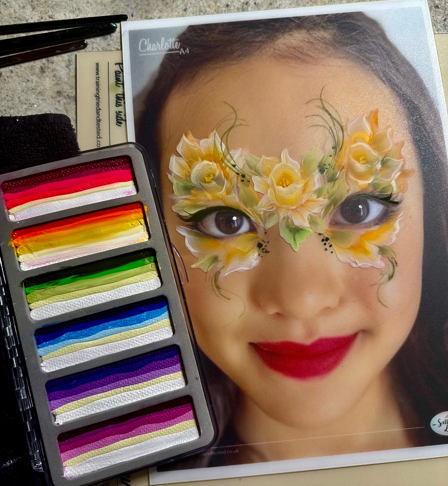 Bouquet - 6 colour long Onestroke face painting palette