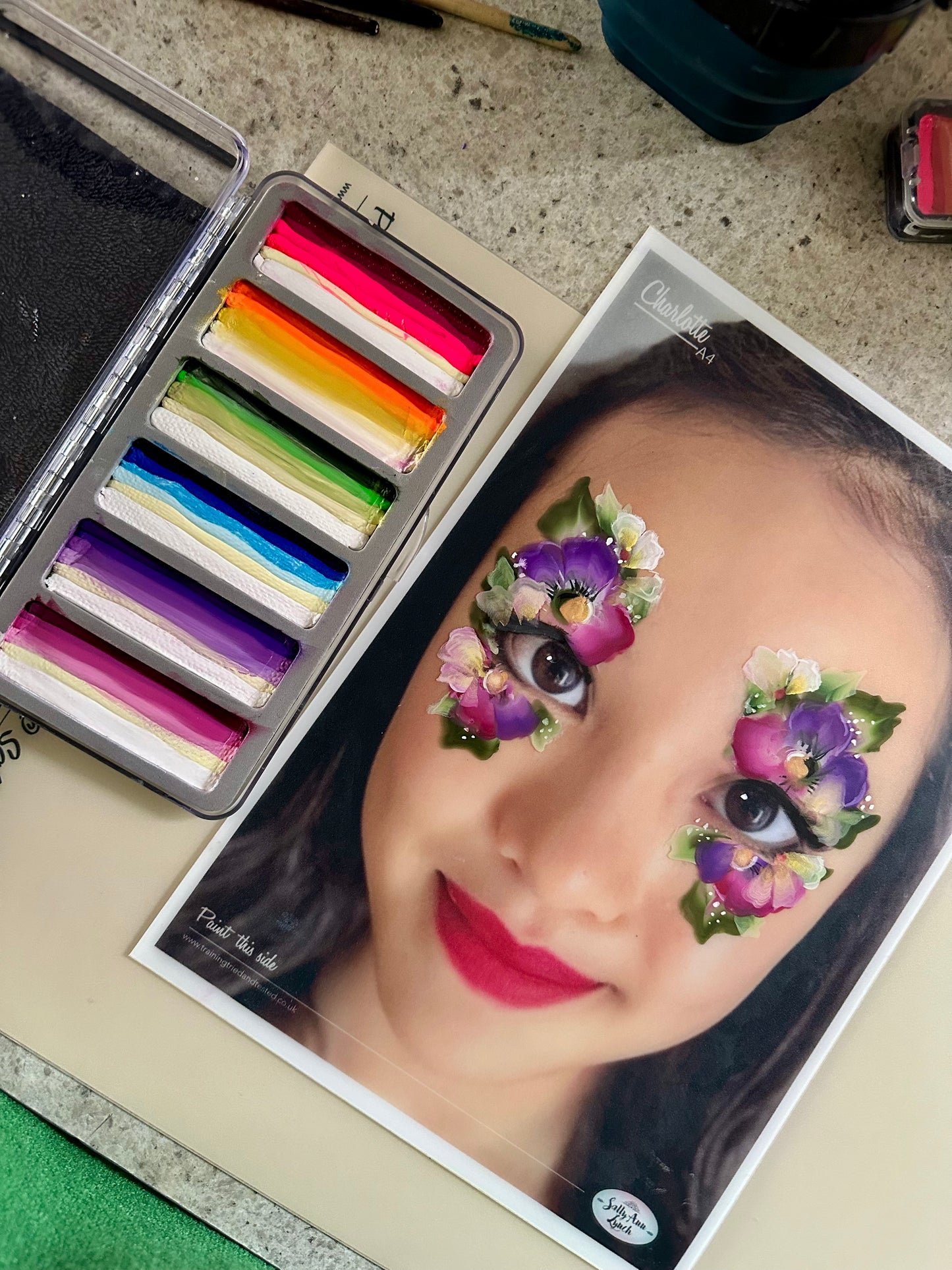 Bouquet - 6 colour long Onestroke face painting palette