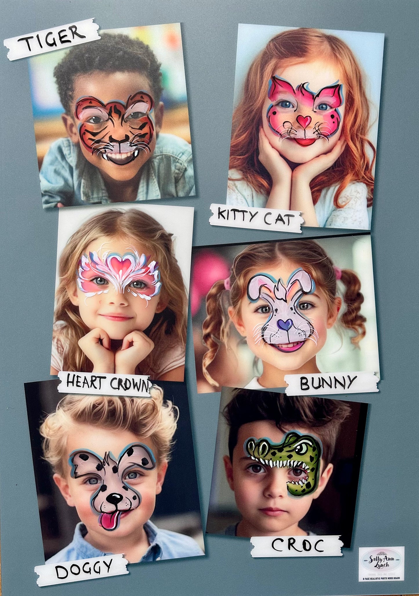 New A2 6 x Child Colour Word Practice & Display Board by Sally-Ann Lynch Training Tried & Tested (Portrait)