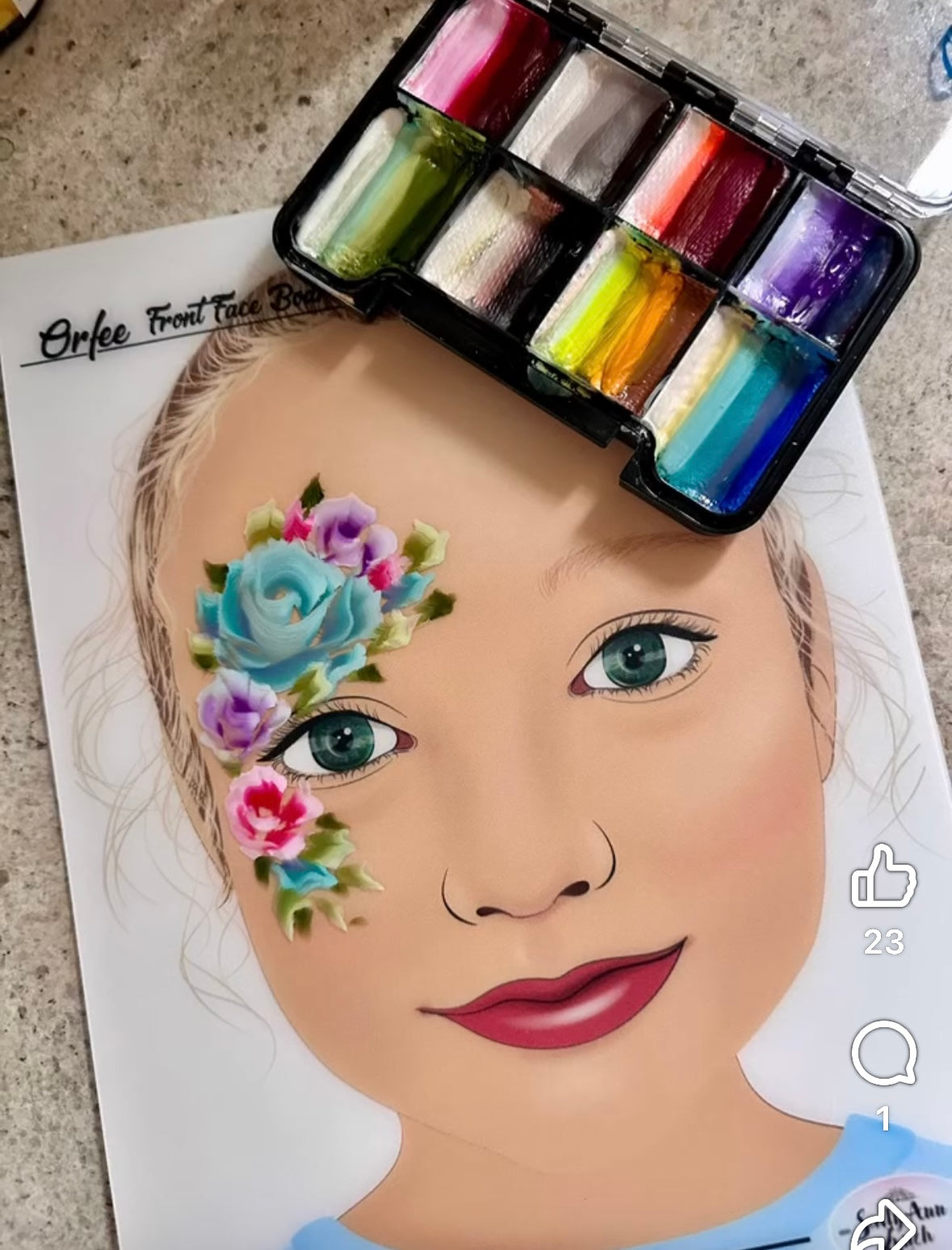 A4 Orfee Child's Digital  Practice and Display Face Painting Board by Sally-Ann Lynch