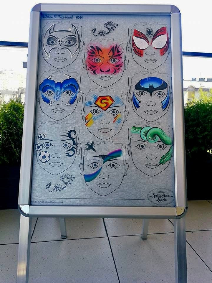 A3 Face Painting Practice & Display Board — 9 Child Faces
