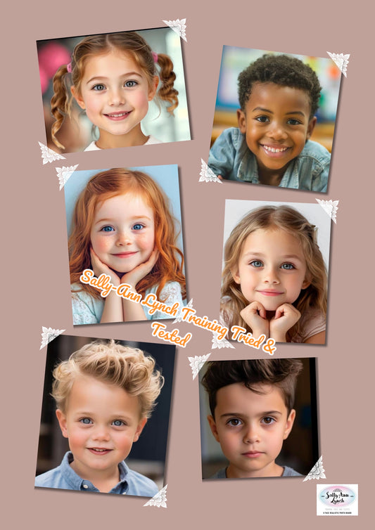 New A2 6 x Child Colour Photo Album Practice & Display Board by Sally-Ann Lynch Training Tried & Tested (Portrait)