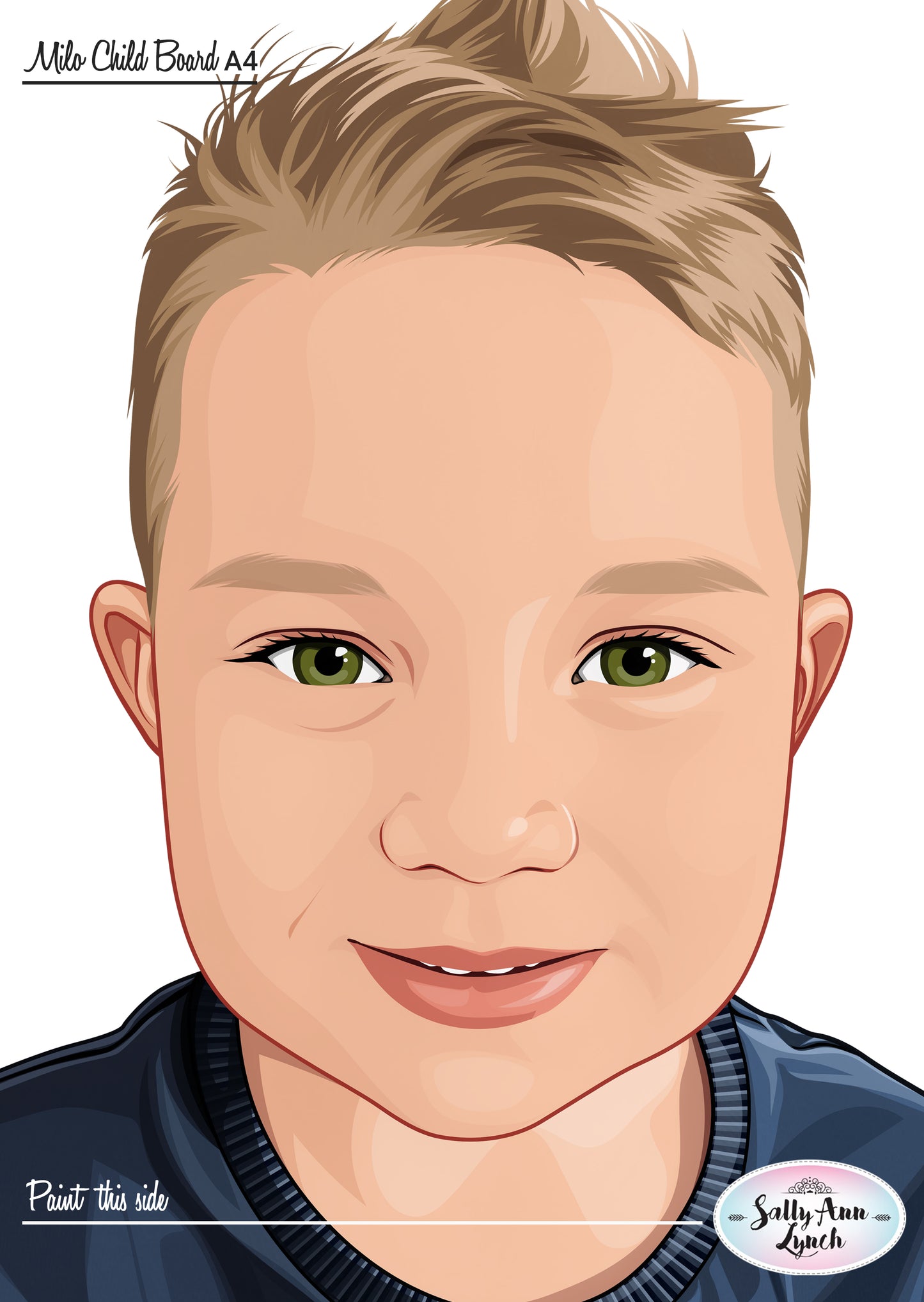 Milo Child A4 Practice Face Painting Board by Sally-Ann Lynch