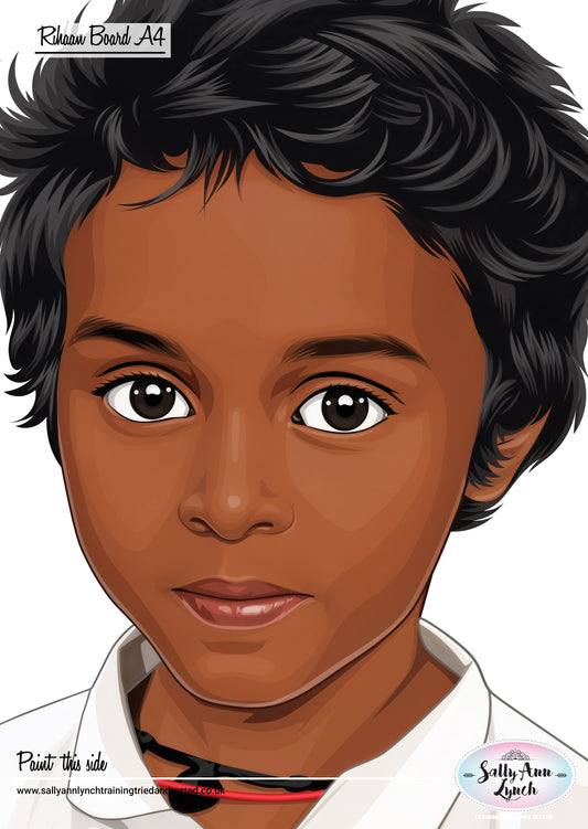A4 RIHAAN PRACTICE FACE PAINTING BOARDS By Sally-Ann Lynch