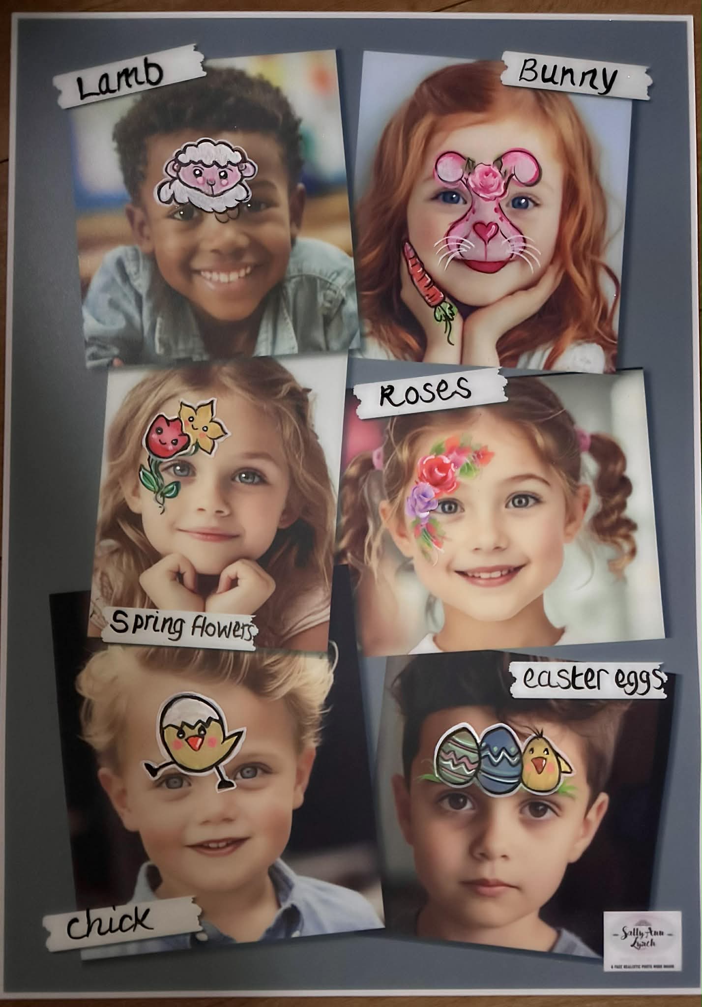New A2 6 x Child Colour Word Practice & Display Board by Sally-Ann Lynch Training Tried & Tested (Portrait)