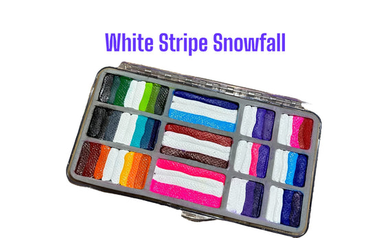 White Stripe Snowfall Face Painting One Stroke Palette by Sally-Ann Lynch