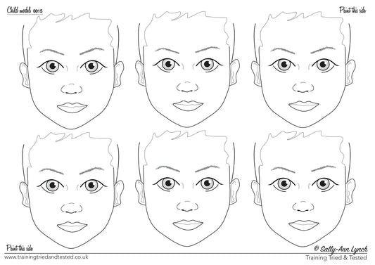 A2 6 x Child Face Practice & Display Board (Landscape) by Sally-Ann Lynch Training Tried & Tested